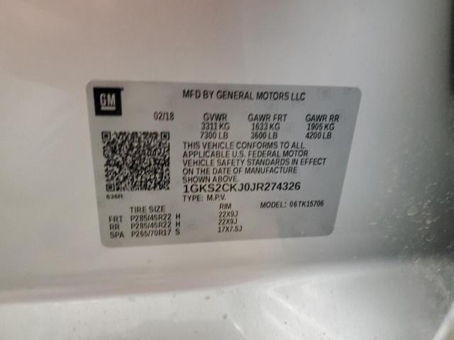 2018 GMC YUKON 1GKS2CKJ0JR274326