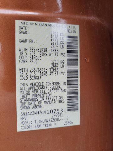2016 NISSAN MURANO S - 5N1AZ2MH7GN107531