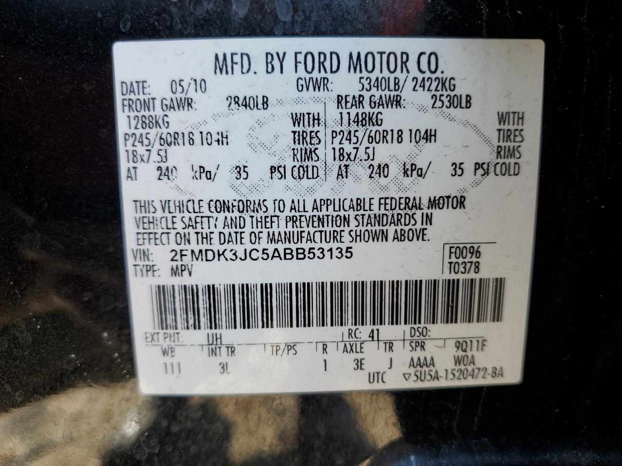 Lot #3030619155 2010 FORD EDGE SEL