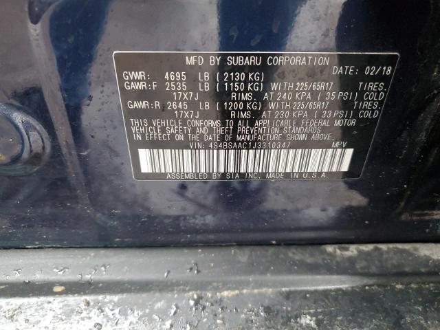 2018 SUBARU OUTBACK 2. - 4S4BSAAC1J3310347