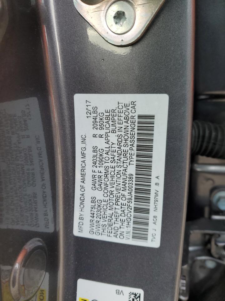 Lot #3037243507 2018 HONDA ACCORD EXL