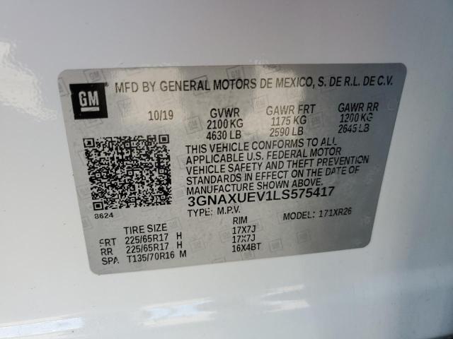 2020 CHEVROLET EQUINOX LT - 3GNAXUEV1LS575417