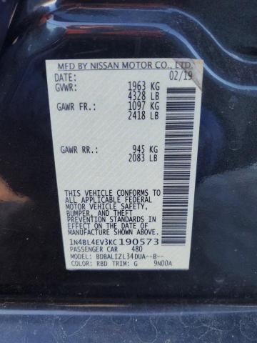 VIN 1N4BL4EV3KC190573 2019 NISSAN ALTIMA no.12