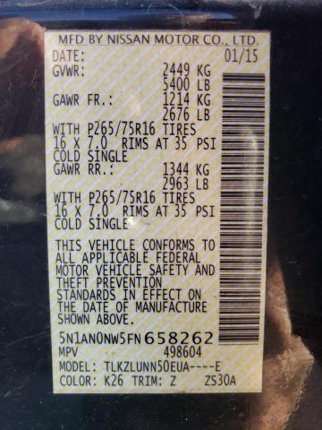 2015 NISSAN XTERRA X 5N1AN0NW5FN658262