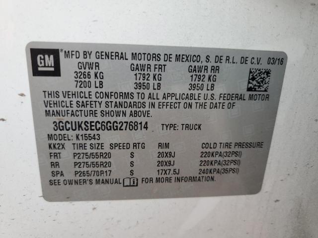 2016 CHEVROLET SILVERADO - 3GCUKSEC6GG276814