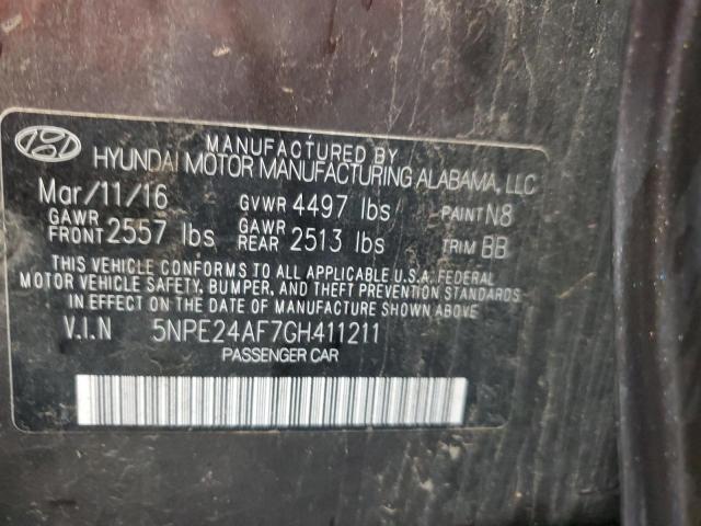 VIN 5NPE24AF7GH411211 2016 HYUNDAI SONATA no.12