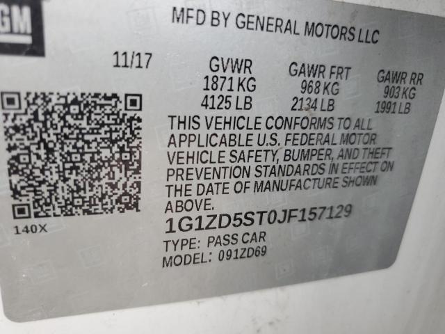 2018 CHEVROLET MALIBU LT - 1G1ZD5ST0JF157129