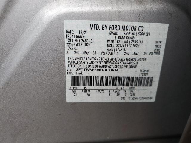 2022 FORD MAVERICK X - 3FTTW8E30NRA33634