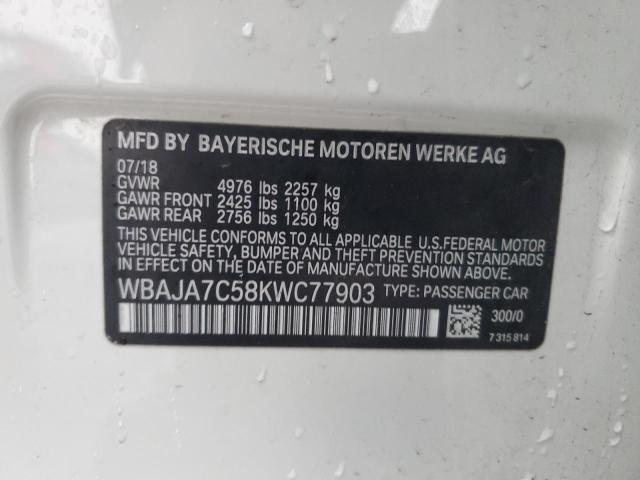 VIN WBAJA7C58KWC77903 2019 BMW 5 SERIES no.12