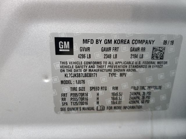 2020 CHEVROLET TRAX LS - KL7CJKSB7LB030171