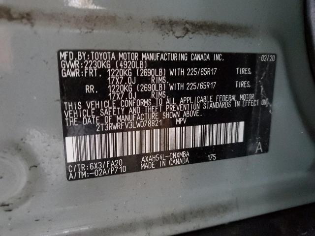 2020 TOYOTA RAV4 XLE - 2T3RWRFV3LW078821