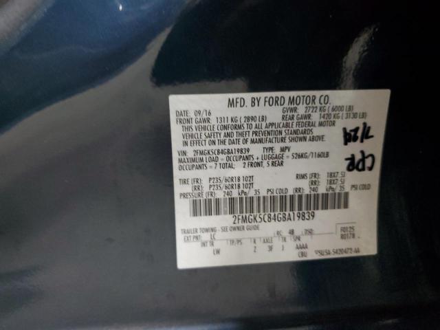 2016 FORD FLEX SEL - 2FMGK5C84GBA19839