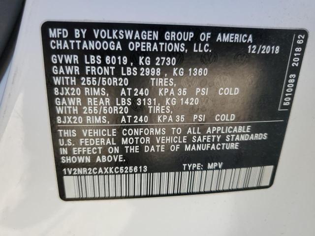 2019 VOLKSWAGEN ATLAS SEL - 1V2NR2CAXKC525613