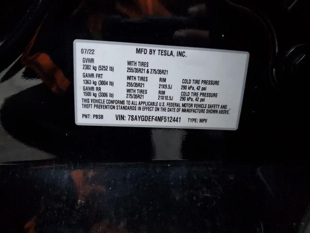 2022 TESLA MODEL Y - 7SAYGDEF4NF512441