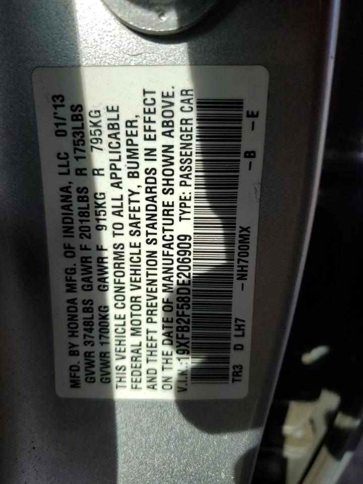 Lot #3045858663 2013 HONDA CIVIC LX