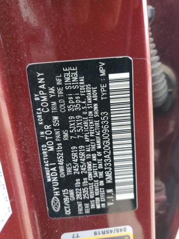2016 HYUNDAI TUCSON LIM - KM8J33A20GU096353