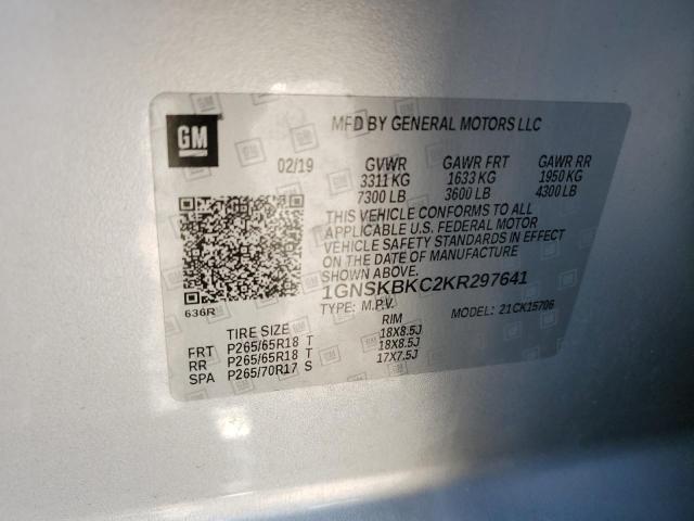 2019 CHEVROLET TAHOE K150 - 1GNSKBKC2KR297641