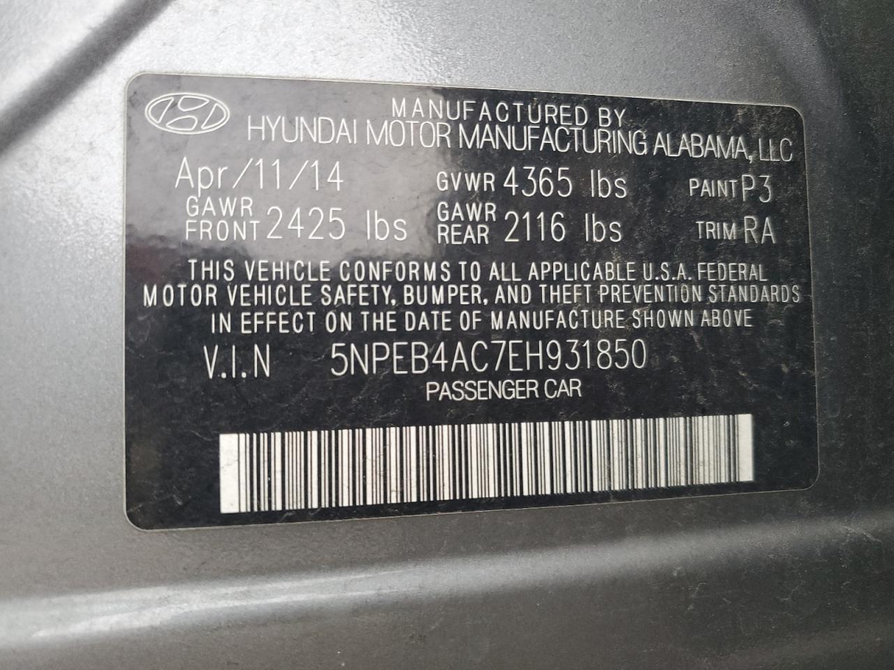 Lot #3028494945 2014 HYUNDAI SONATA GLS