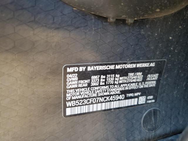 2022 BMW IX XDRIVE5 WB523CF07NCK45940