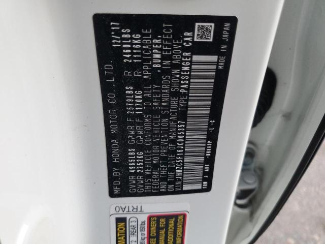 2018 HONDA CLARITY JHMZC5F16JC005357