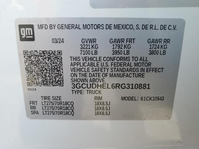 2024 CHEVROLET SILVERADO - 3GCUDHEL6RG310881