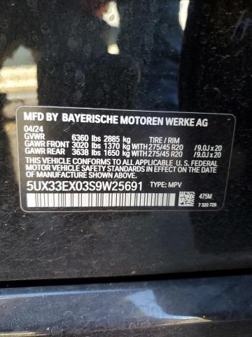 2025 BMW X6 XDRIVE40I 5UX33EX03S9W25691