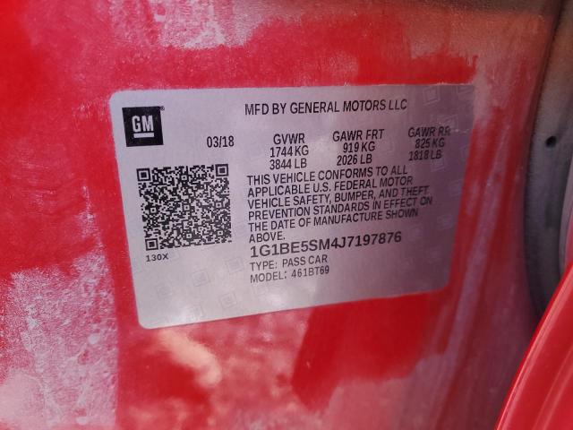 2018 CHEVROLET CRUZE LT - 1G1BE5SM4J7197876