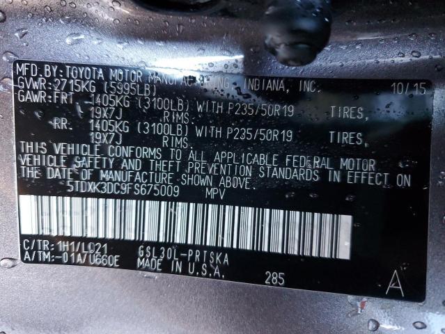 2015 TOYOTA SIENNA SPO - 5TDXK3DC9FS675009