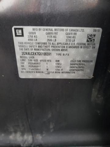 2016 CHEVROLET EQUINOX LT 2GNALCEK7G6106591