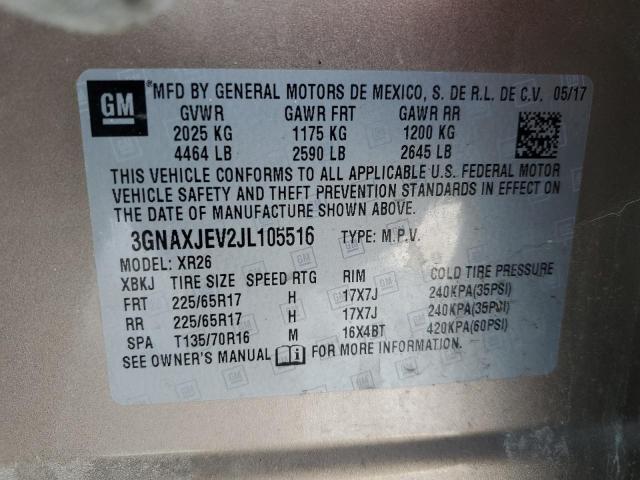 2018 CHEVROLET EQUINOX LT - 3GNAXJEV2JL105516