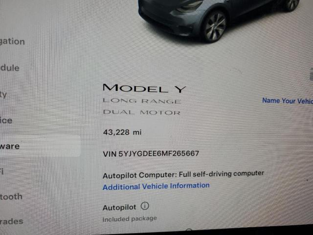 2021 TESLA MODEL Y - 5YJYGDEE6MF265667