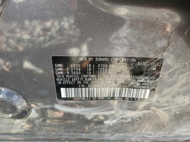 2022 SUBARU LEGACY PRE - 4S3BWAD62N3014905