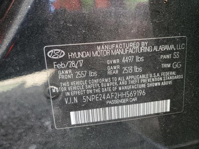 VIN 5NPE24AF2HH569196 2017 HYUNDAI SONATA no.12