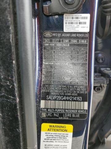 2017 LAND ROVER RANGE ROVE - SALVP2BG4HH214163