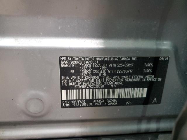 2019 TOYOTA RAV4 XLE - 2T3W1RFV7KC029638