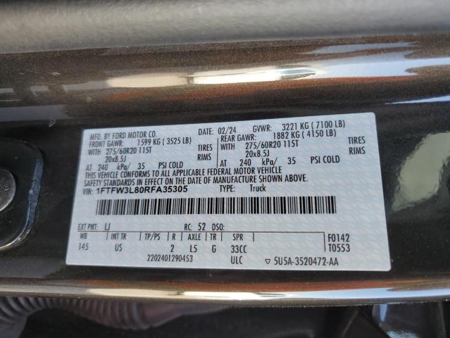 2024 FORD F150 XLT - 1FTFW3L80RFA35305