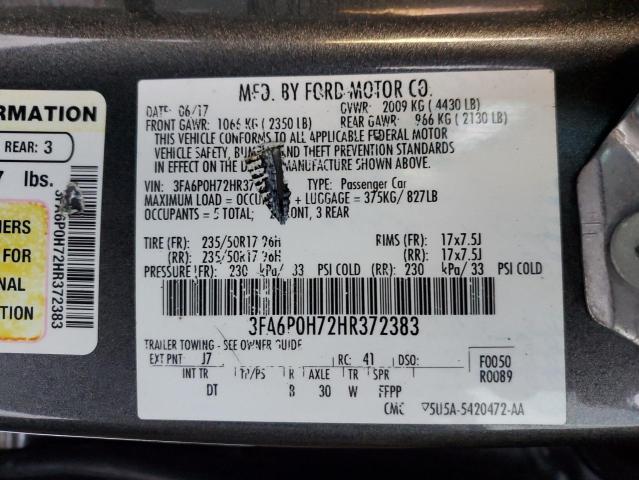 2017 FORD FUSION SE - 3FA6P0H72HR372383