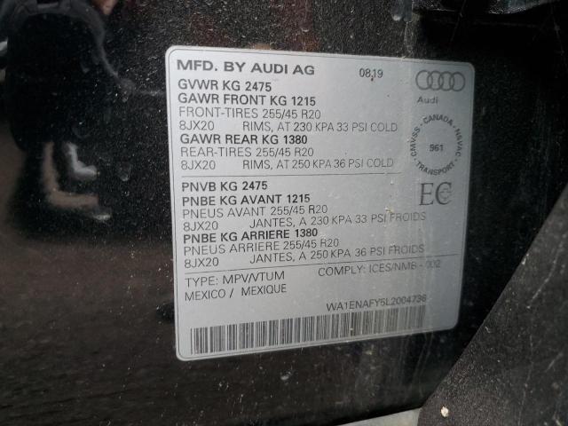 2020 AUDI Q5 TITANIU WA1ENAFY5L2004736