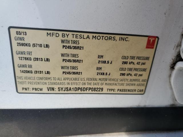 VIN 5YJSA1DP6DFP08229 2013 TESLA MODEL S no.12