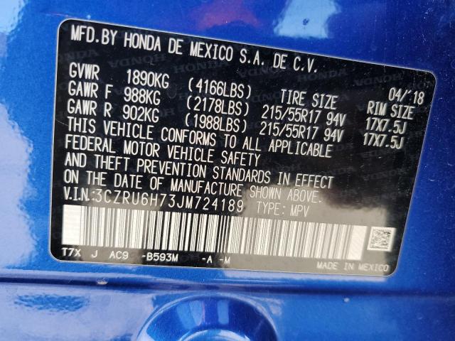 2018 HONDA HR-V EXL - 3CZRU6H73JM724189