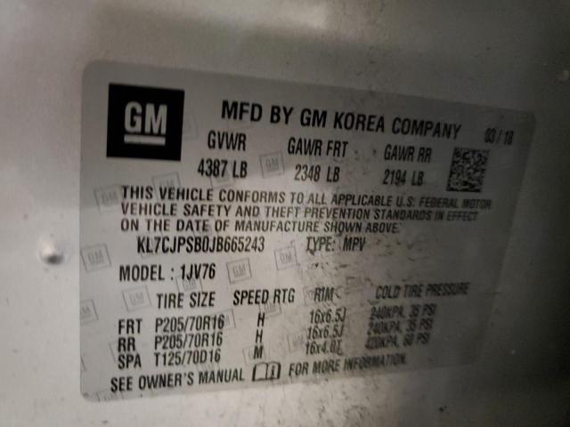 2018 CHEVROLET TRAX 1LT - KL7CJPSB0JB665243