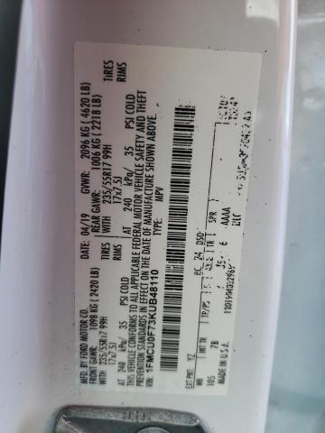 2019 FORD ESCAPE S - 1FMCU0F73KUB48110