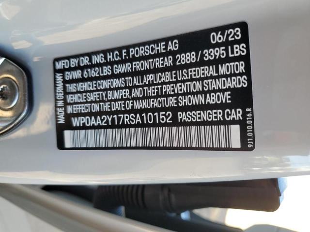 2024 PORSCHE TAYCAN - WP0AA2Y17RSA10152