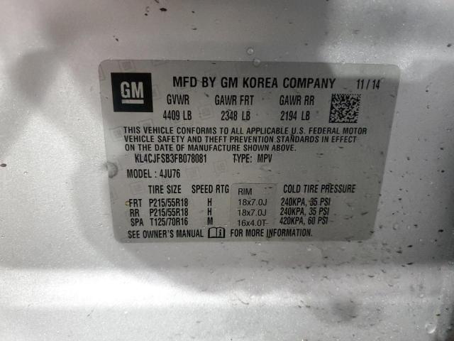 2015 BUICK ENCORE CON - KL4CJFSB3FB078081