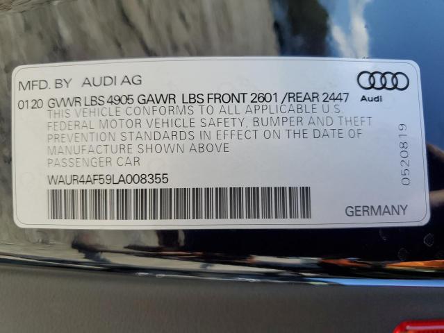 2020 AUDI S5 PRESTIG WAUR4AF59LA008355