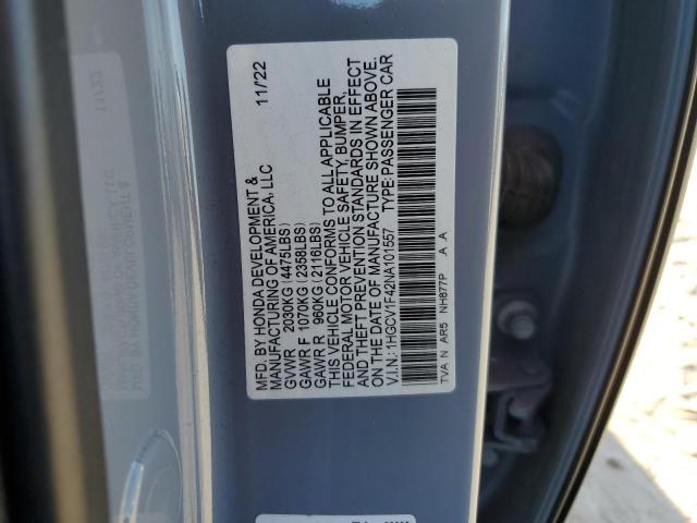 VIN 1HGCV1F42NA101557 2022 HONDA ACCORD no.12