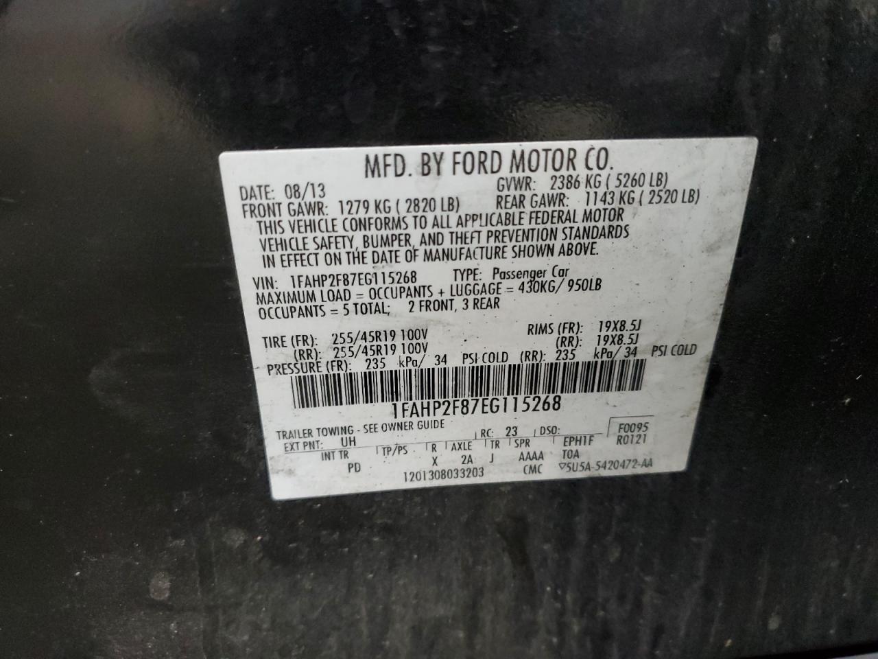 Lot #3046315628 2014 FORD TAURUS LIM