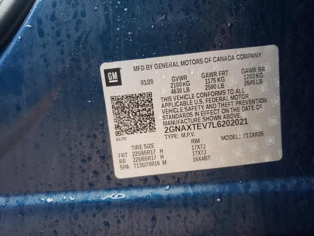 2020 CHEVROLET EQUINOX LT - 2GNAXTEV7L6202021