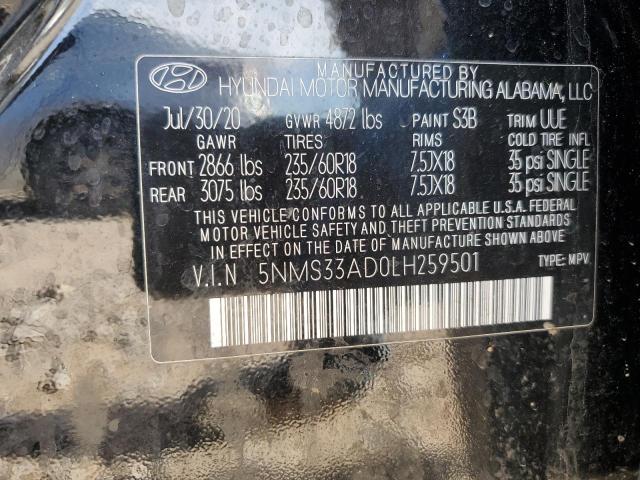 2020 HYUNDAI SANTA FE S - 5NMS33AD0LH259501