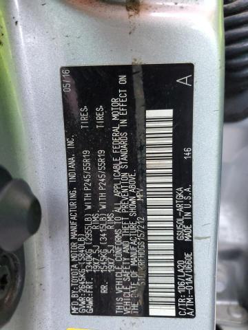 2016 TOYOTA HIGHLANDER - 5TDYKRFH0GS157212